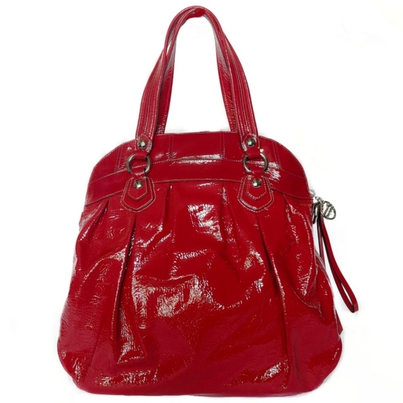 4 PCS/COACH LTD ED COACH PATENT LEATHER POPPY w/WALLET, WRISTLET & LONG STRAP - Picture 3 of 14